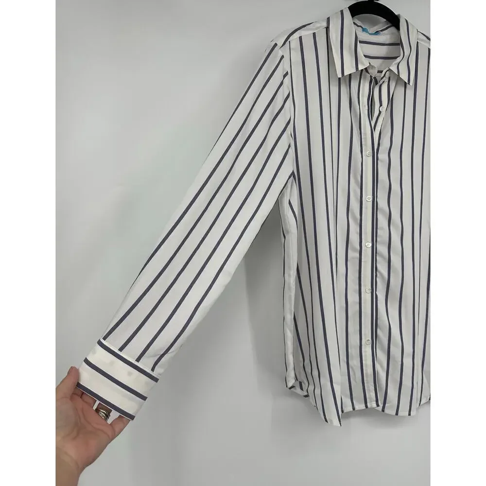 J. McLaughlin Madeline Stripe silk blend blouse